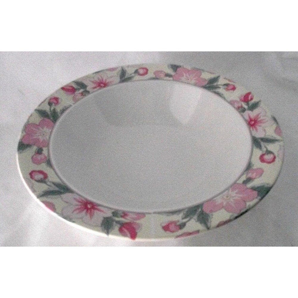 Arita Chintz Serving Dish Bowl Pink Green Floral New Traditions Japan China